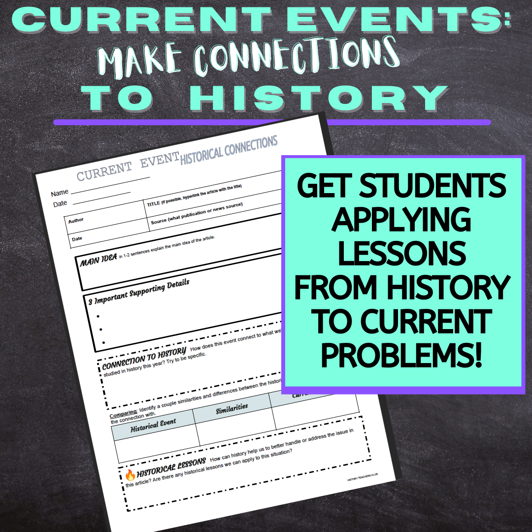 Current Event Template - MAKE CONNECTIONS TO HISTORY!