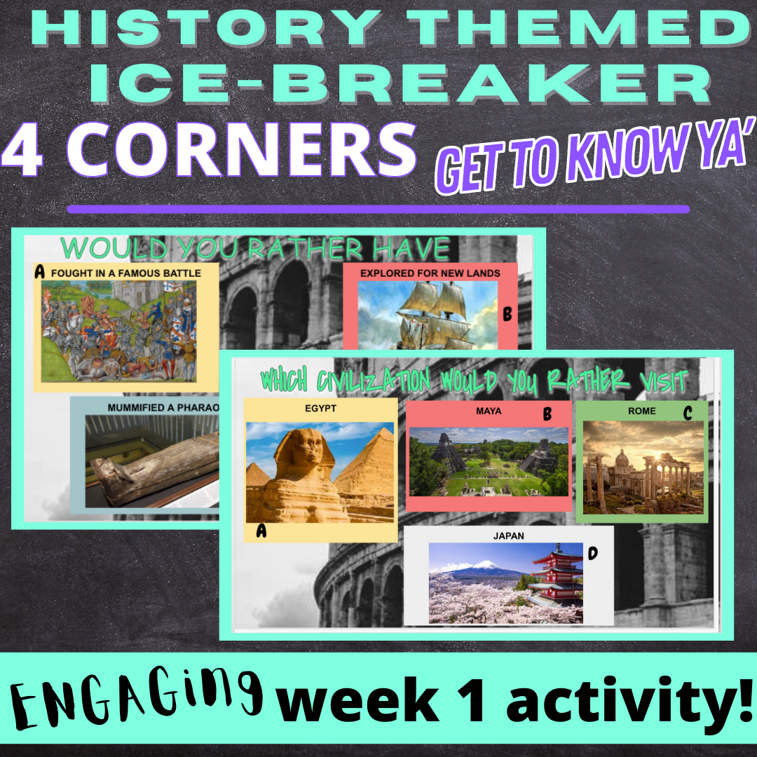 Get to Know You Ice Breaker Activity for History Class! History For