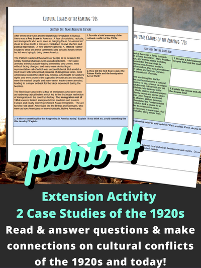 cultural conflict of the 1920s lesson plan