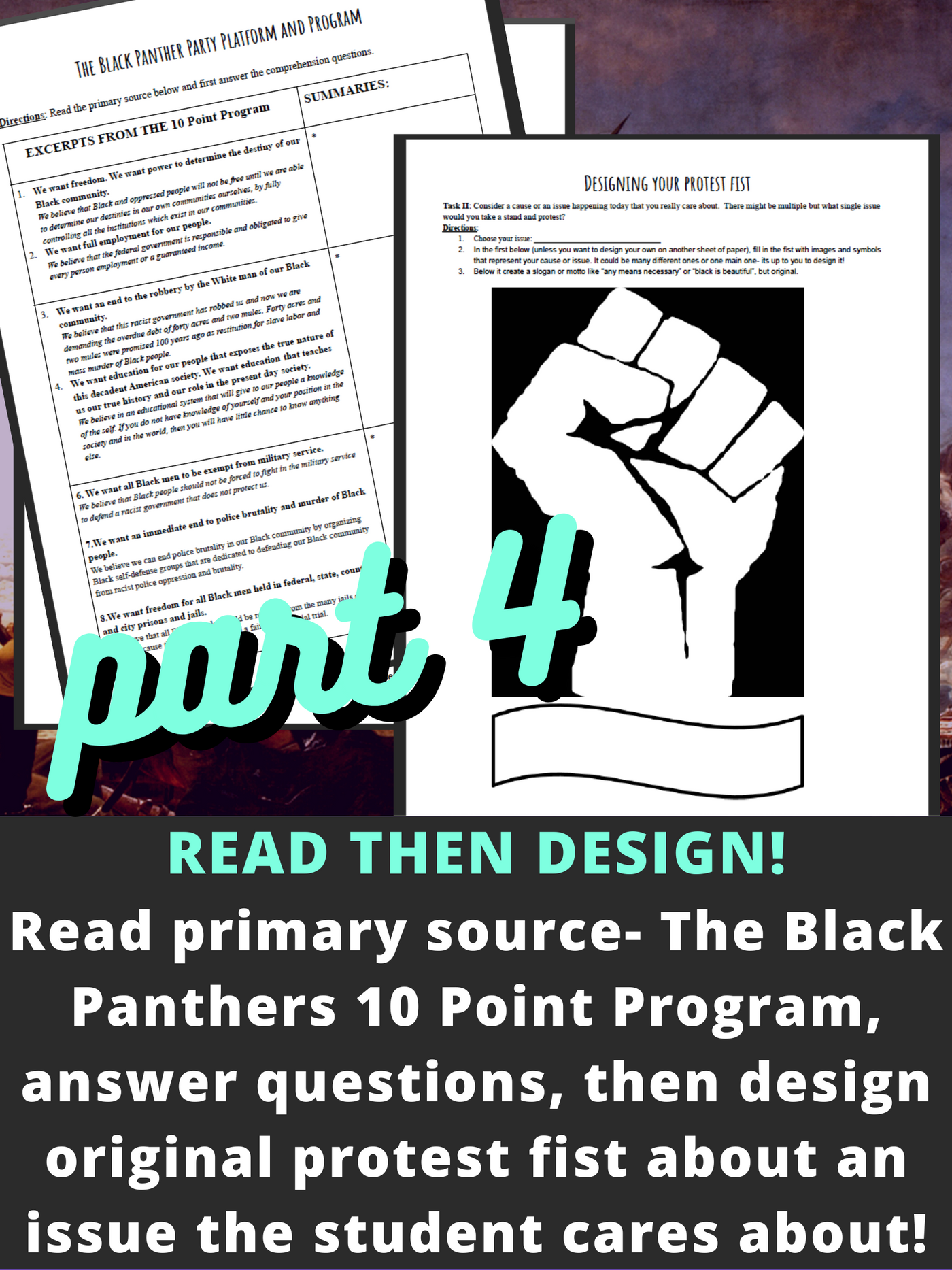 blank panther party lesson plan