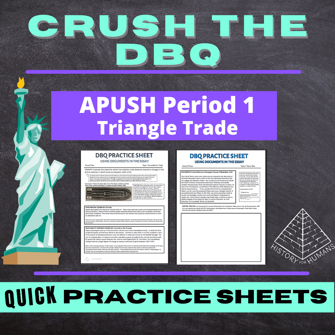 American Colonies DBQ practice sheet 