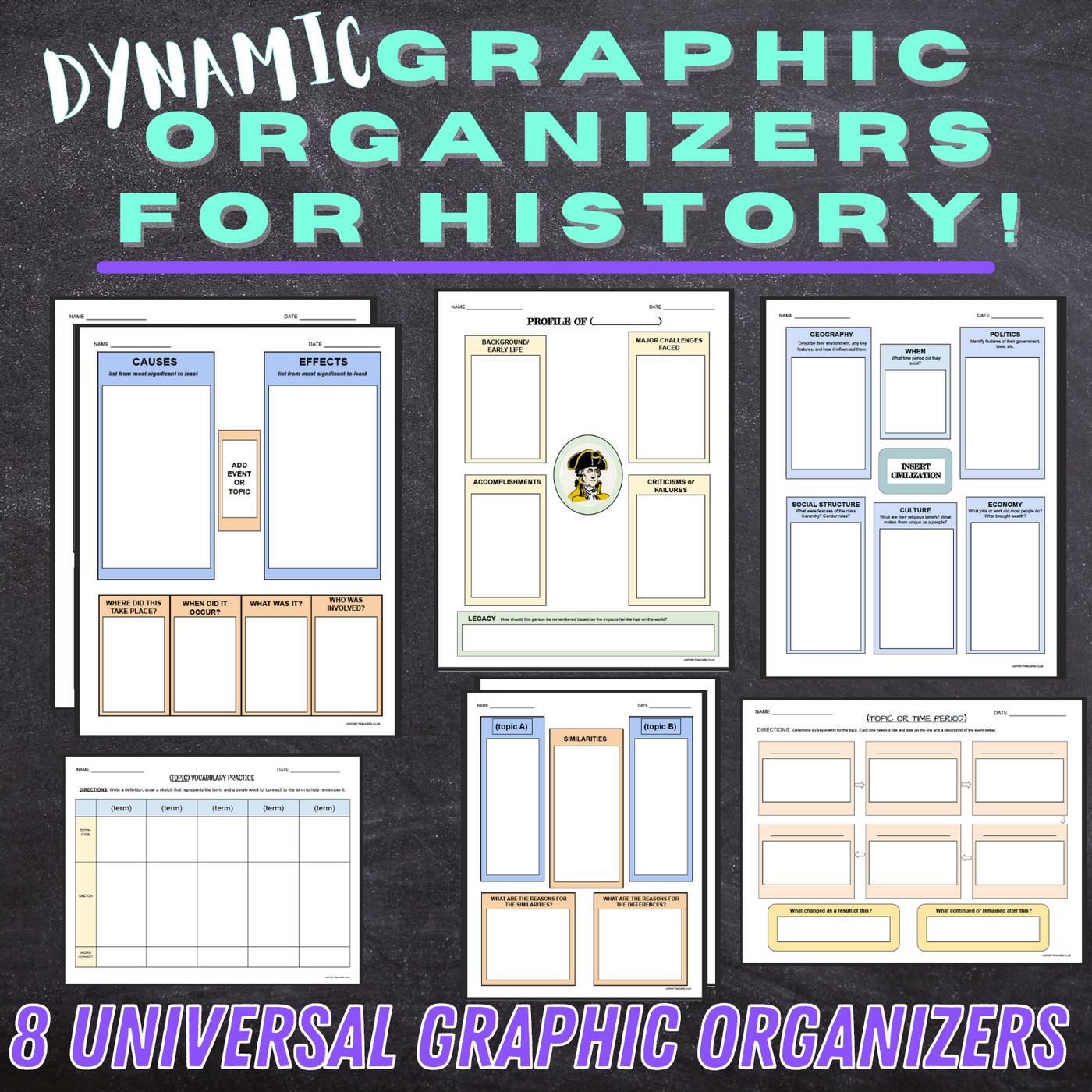 graphic organizers for history class