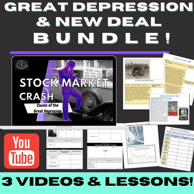 Unit 6 Great Depression & New Deal Lesson Bundle freeshipping - History For Humans