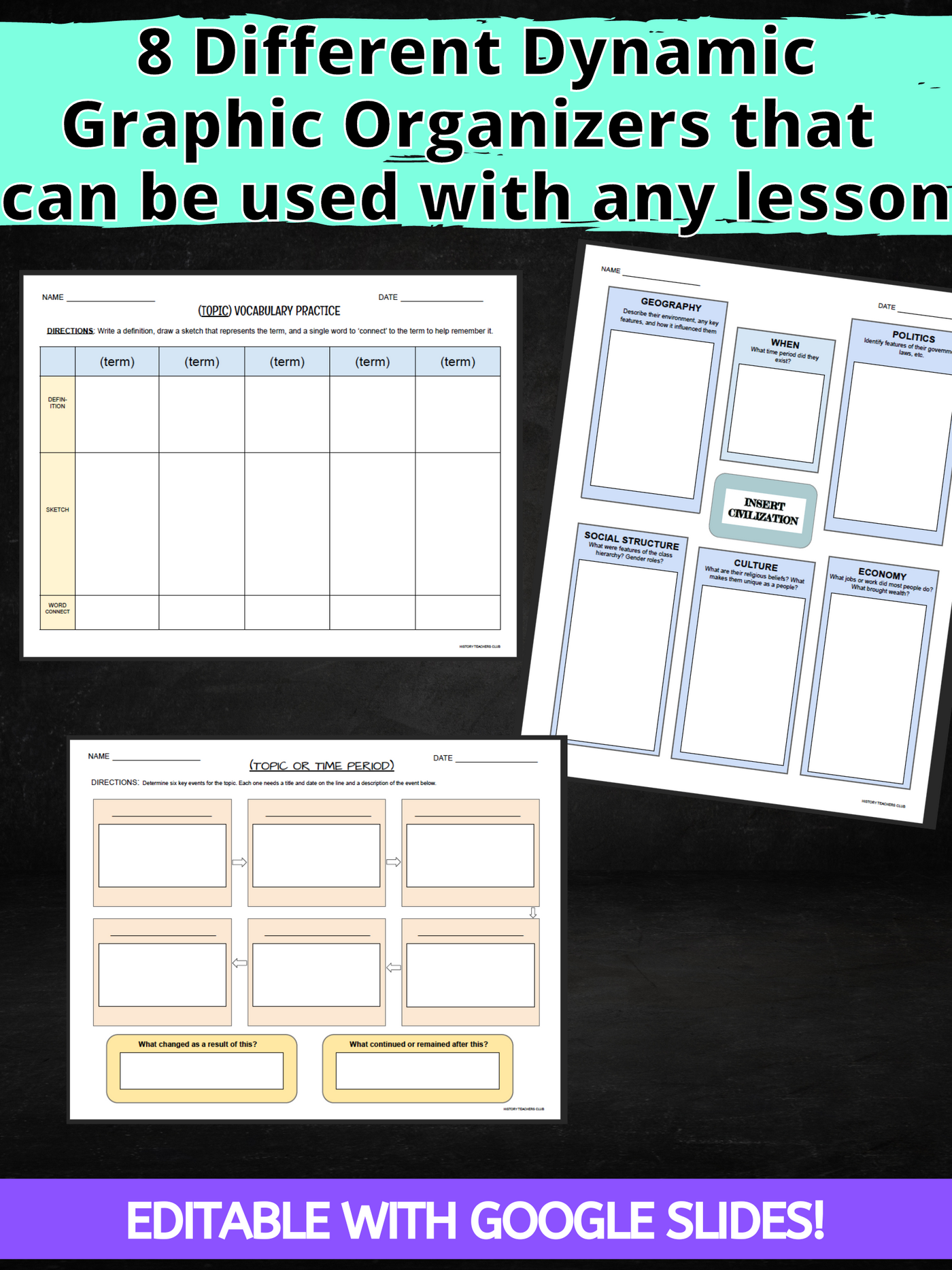 The Best Graphic Organizers for History | 8 Universal Templates ...