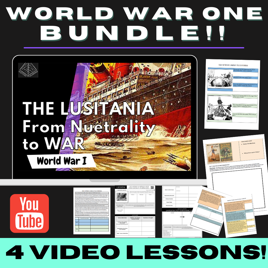 Unit 4 World War One Bundle freeshipping - History For Humans